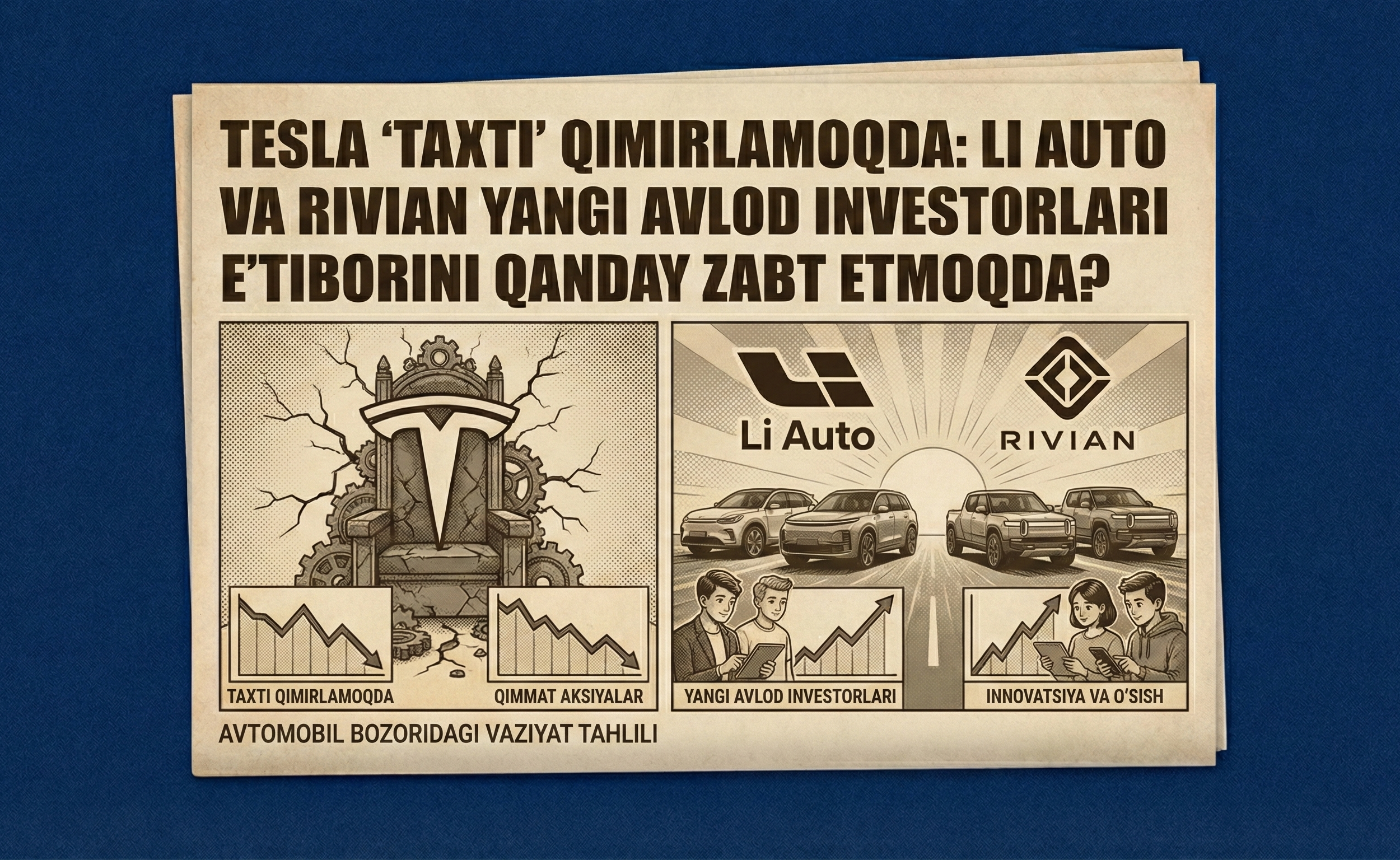 Tesla "taxti" qimirlamoqda: Li Auto va Rivian yangi avlod investorlari e’tiborini qanday zabt etmoqda?
